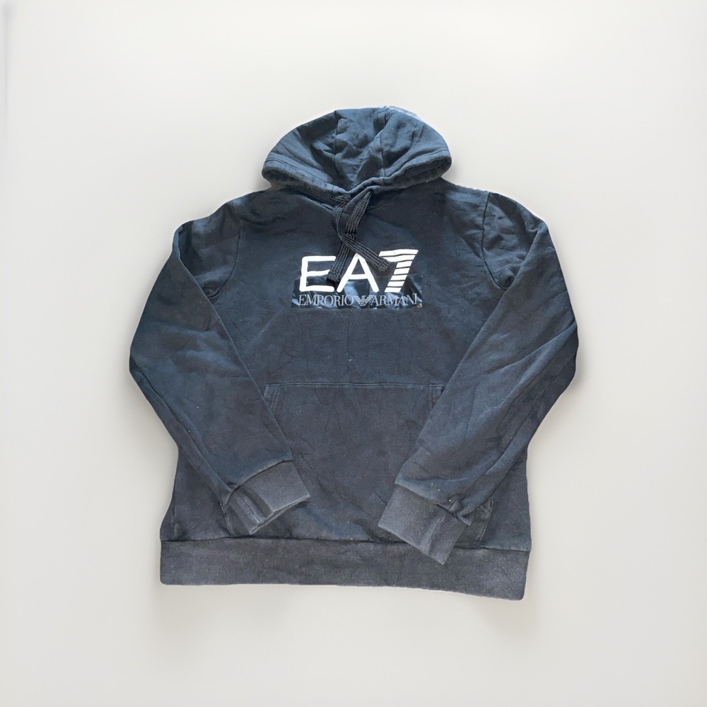 Emporium Armani EA7 Black Men's Hoodie‎ Front Logo Large